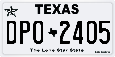 TX license plate DPO2405