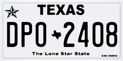 TX license plate DPO2408