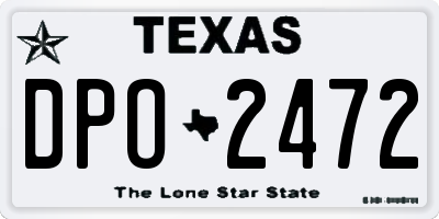 TX license plate DPO2472