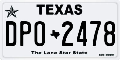 TX license plate DPO2478