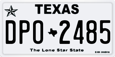 TX license plate DPO2485