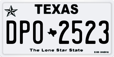TX license plate DPO2523