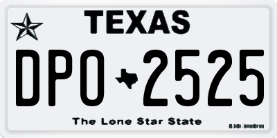 TX license plate DPO2525