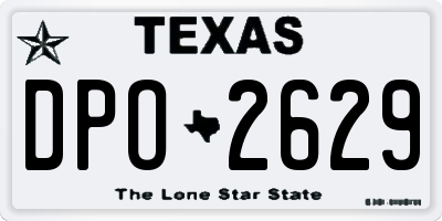 TX license plate DPO2629