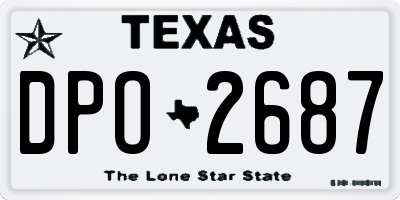 TX license plate DPO2687