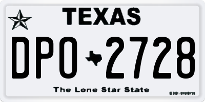 TX license plate DPO2728
