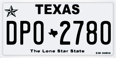 TX license plate DPO2780