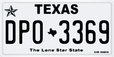 TX license plate DPO3369