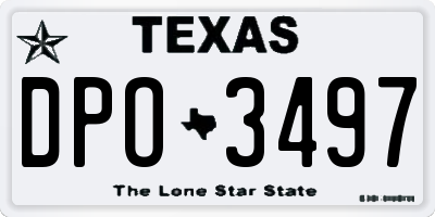 TX license plate DPO3497