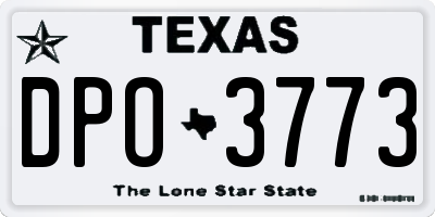 TX license plate DPO3773