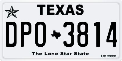 TX license plate DPO3814