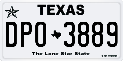 TX license plate DPO3889