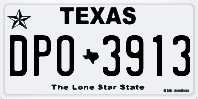 TX license plate DPO3913
