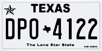 TX license plate DPO4122