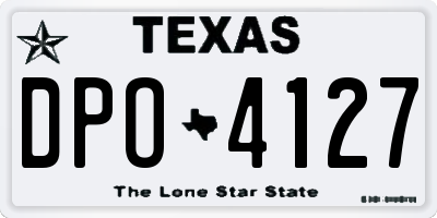 TX license plate DPO4127