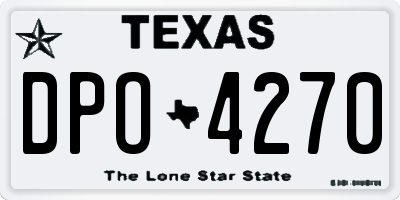 TX license plate DPO4270