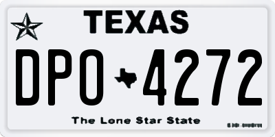 TX license plate DPO4272