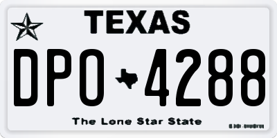 TX license plate DPO4288