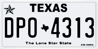 TX license plate DPO4313
