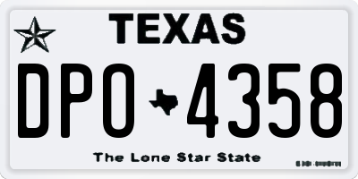 TX license plate DPO4358