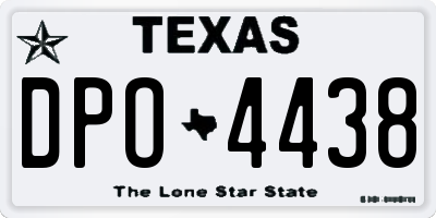 TX license plate DPO4438