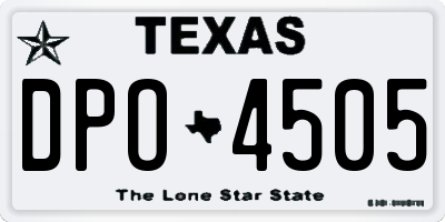 TX license plate DPO4505