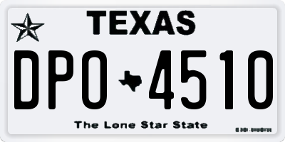 TX license plate DPO4510