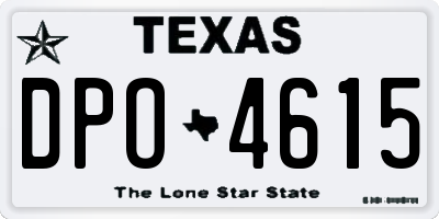 TX license plate DPO4615