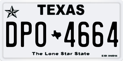 TX license plate DPO4664
