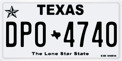 TX license plate DPO4740