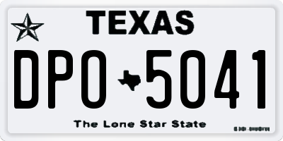 TX license plate DPO5041