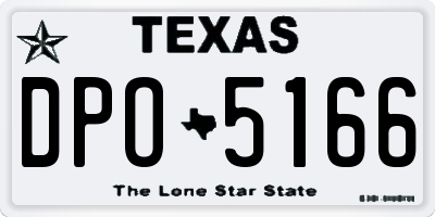 TX license plate DPO5166
