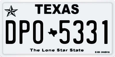 TX license plate DPO5331