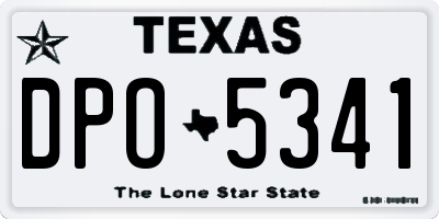 TX license plate DPO5341