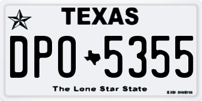 TX license plate DPO5355