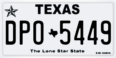 TX license plate DPO5449