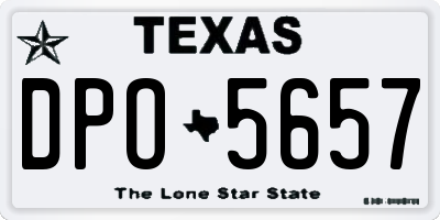 TX license plate DPO5657