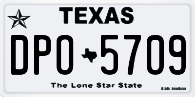 TX license plate DPO5709