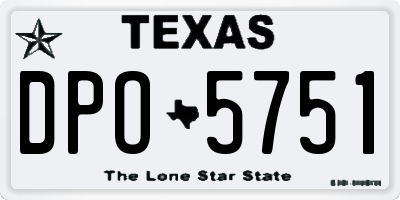 TX license plate DPO5751