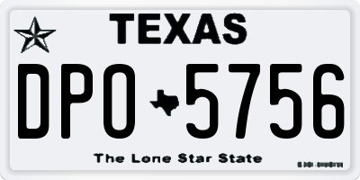 TX license plate DPO5756