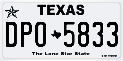 TX license plate DPO5833