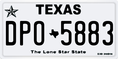 TX license plate DPO5883