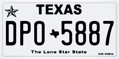 TX license plate DPO5887