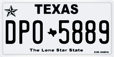 TX license plate DPO5889