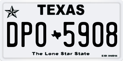 TX license plate DPO5908
