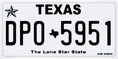 TX license plate DPO5951