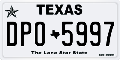 TX license plate DPO5997