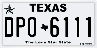 TX license plate DPO6111