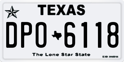 TX license plate DPO6118