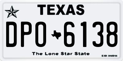 TX license plate DPO6138